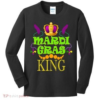 Mardi Gras King Kids Long Sleeve Shirt
