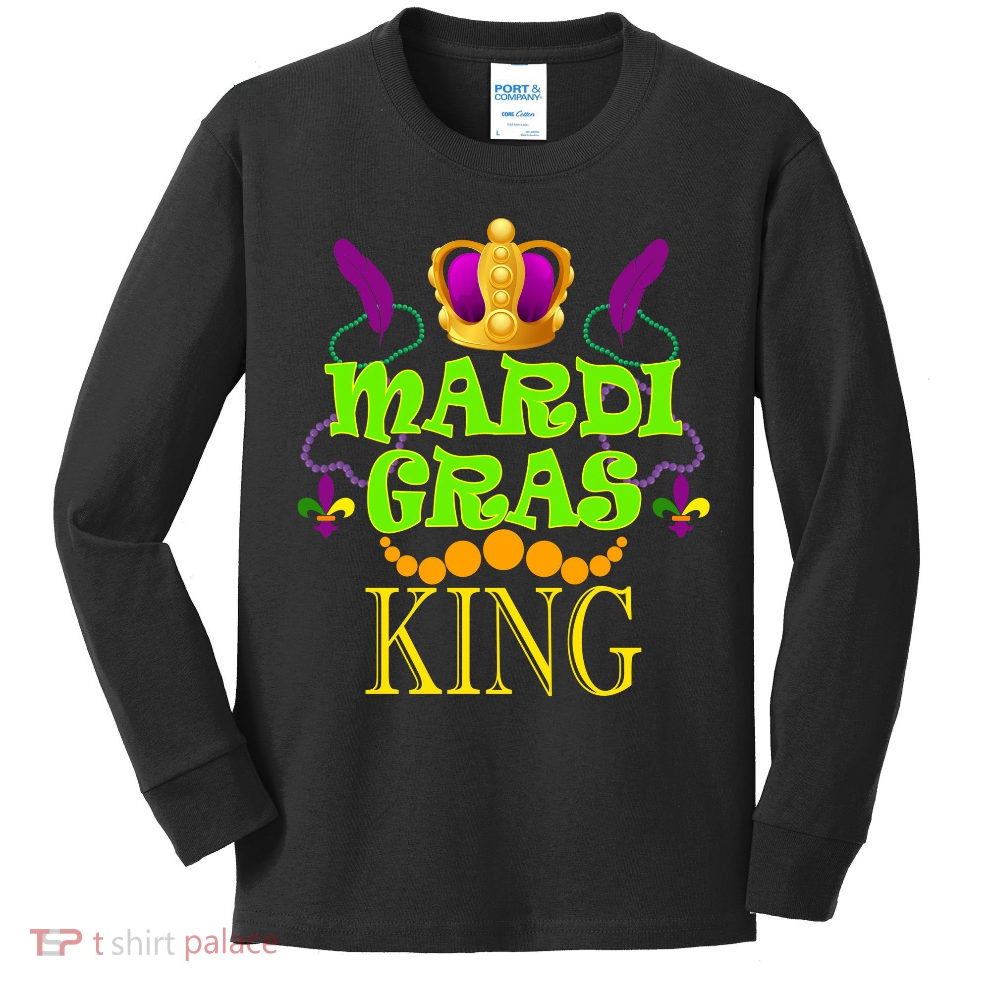 Mardi Gras King Kids Long Sleeve Shirt