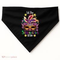 Mardi Gras Let The Shenanigans Begin USA-Made Doggie Bandana thumb 0