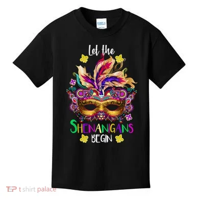 Mardi Gras Let The Shenanigans Begin Kids T-Shirt