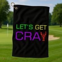 Mardi Gras Let's Get Cray Golf Towel thumb 1