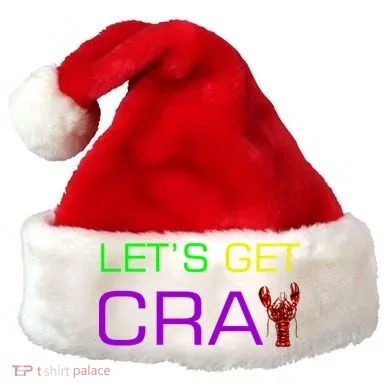 Mardi Gras Let's Get Cray Santa Hat