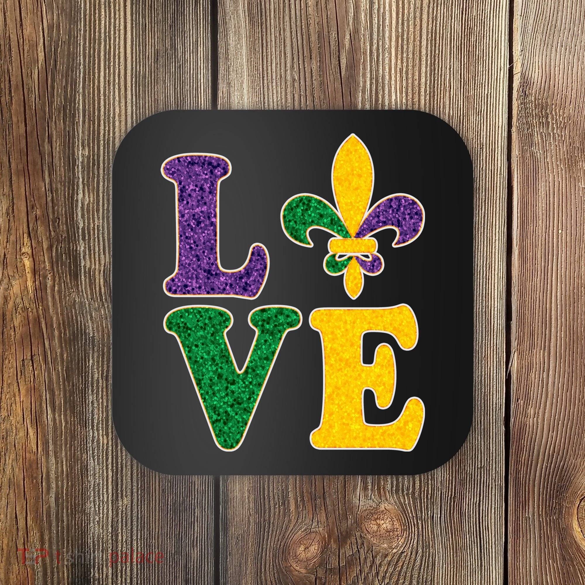 Mardi Gras Love Spade  Coaster