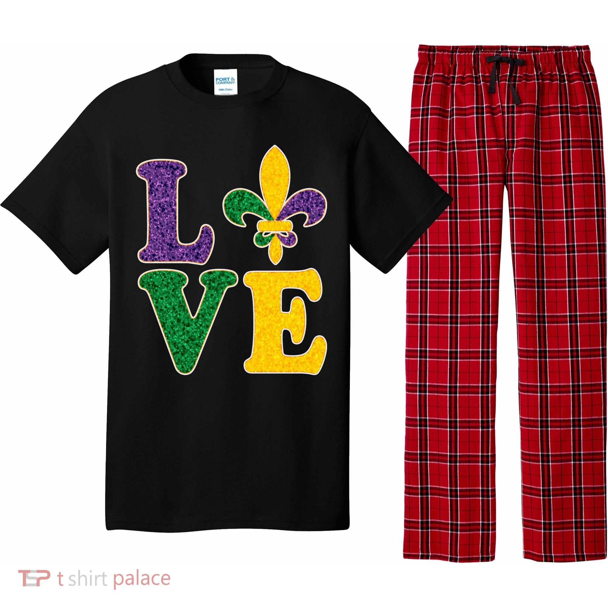 Mardi Gras Love Spade  Pajama Set
