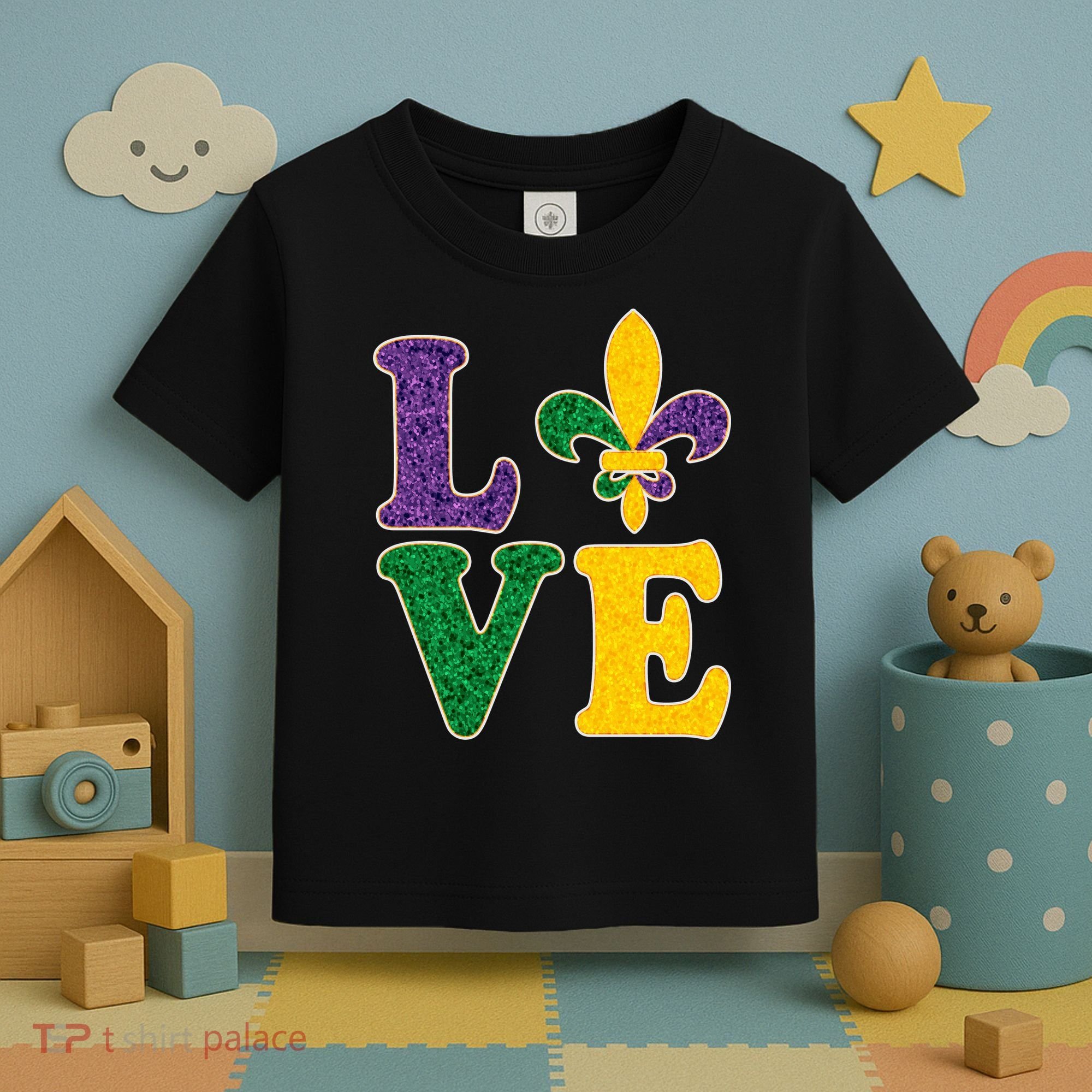 Mardi Gras Love Spade  Toddler T-Shirt