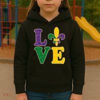 Mardi Gras Love Spade  Kids Hoodie thumb 3