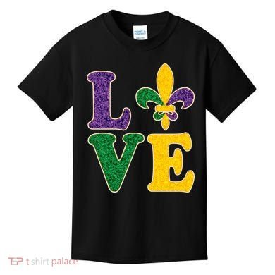 Mardi Gras Love Spade  Kids T-Shirt