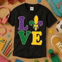 Mardi Gras Love Spade  Kids T-Shirt thumb 3