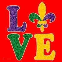 Mardi Gras Love Spade  Santa Hat thumb 1