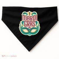 Mardi Gras Mask USA-Made Doggie Bandana thumb 0