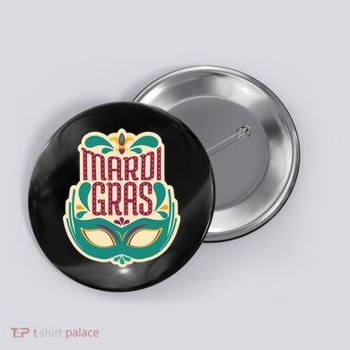 Mardi Gras Mask Button
