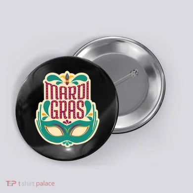 Mardi Gras Mask Button