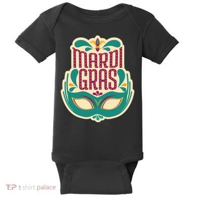 Mardi Gras Mask Baby Bodysuit