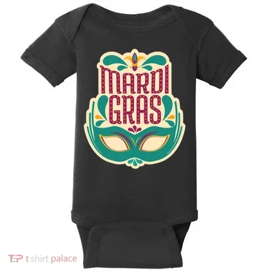 Mardi Gras Mask Baby Bodysuit