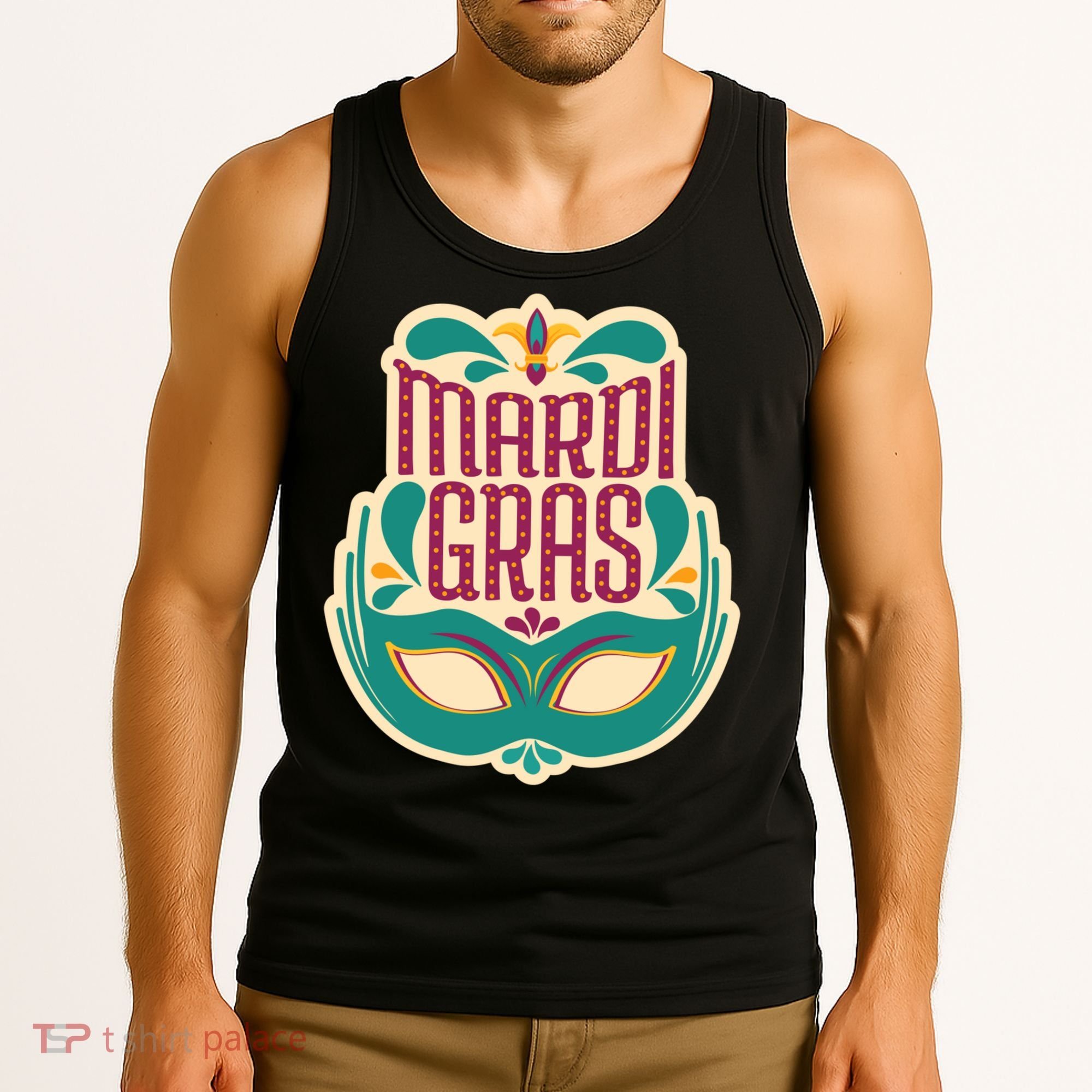 Mardi Gras Mask Tank Top