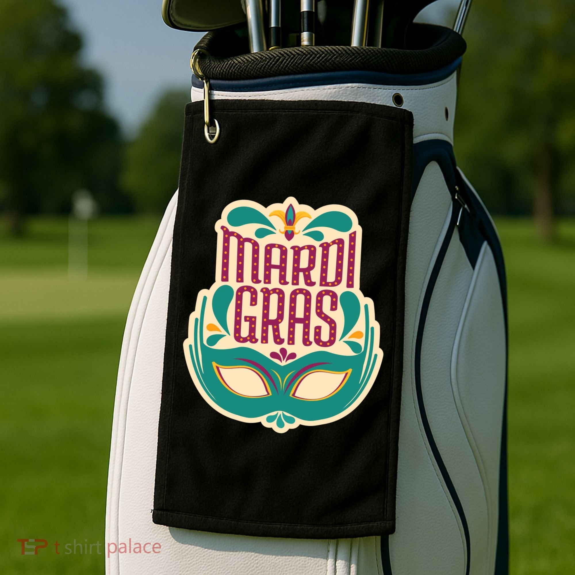 Mardi Gras Mask Golf Towel