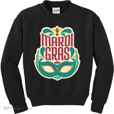 Mardi Gras Mask Kids Sweatshirt