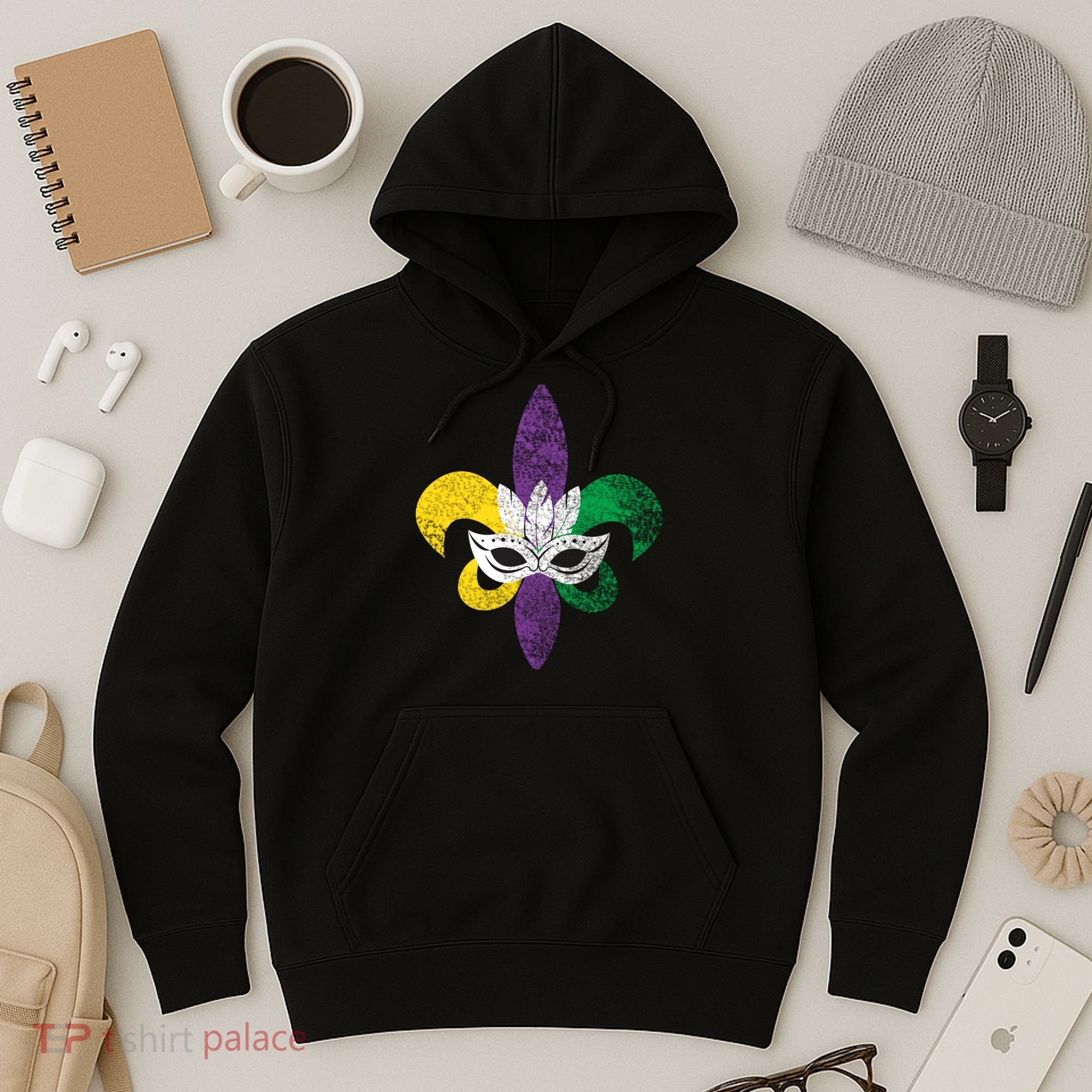 Mardi Gras Mask Spade Hoodie