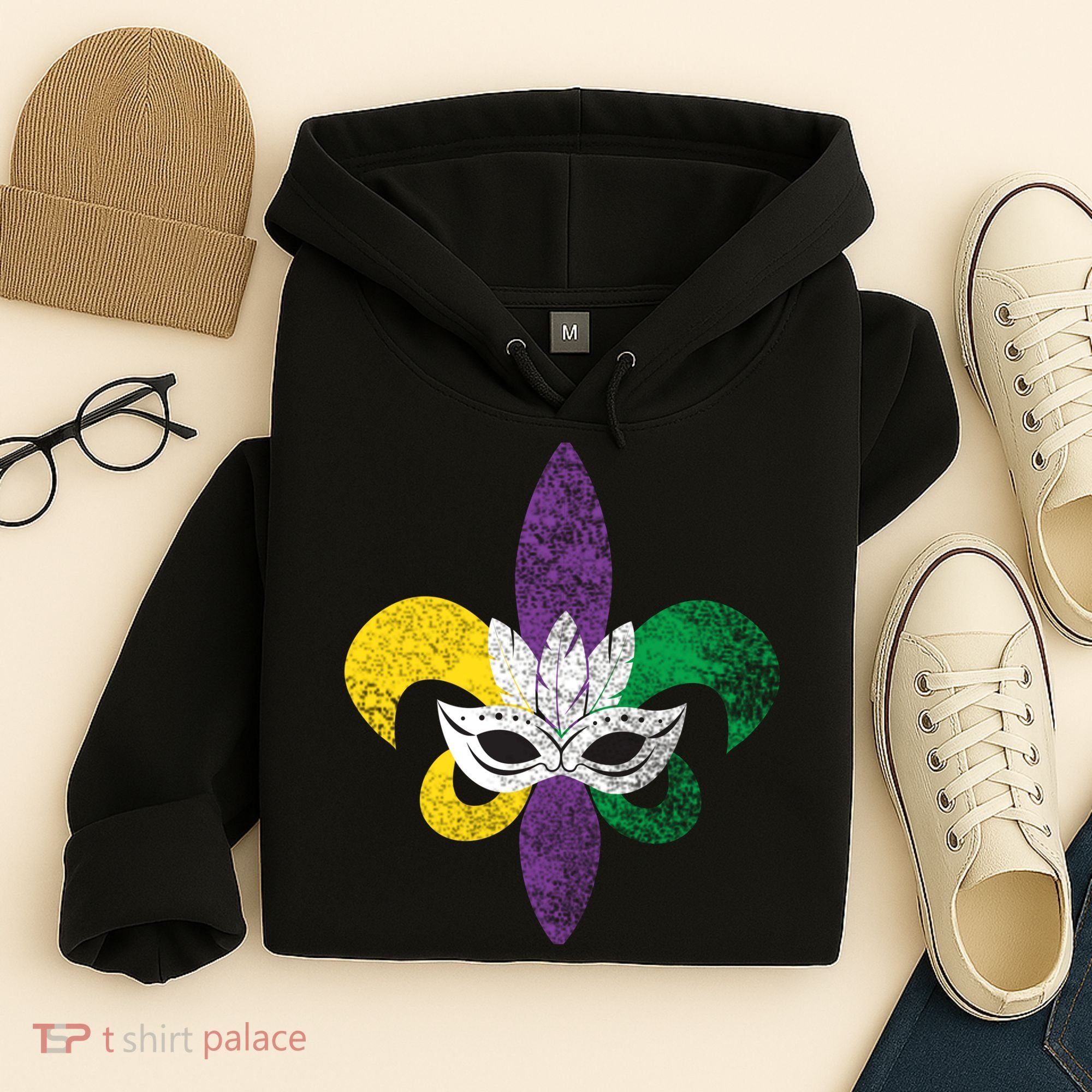 Mardi Gras Mask Spade Hoodie