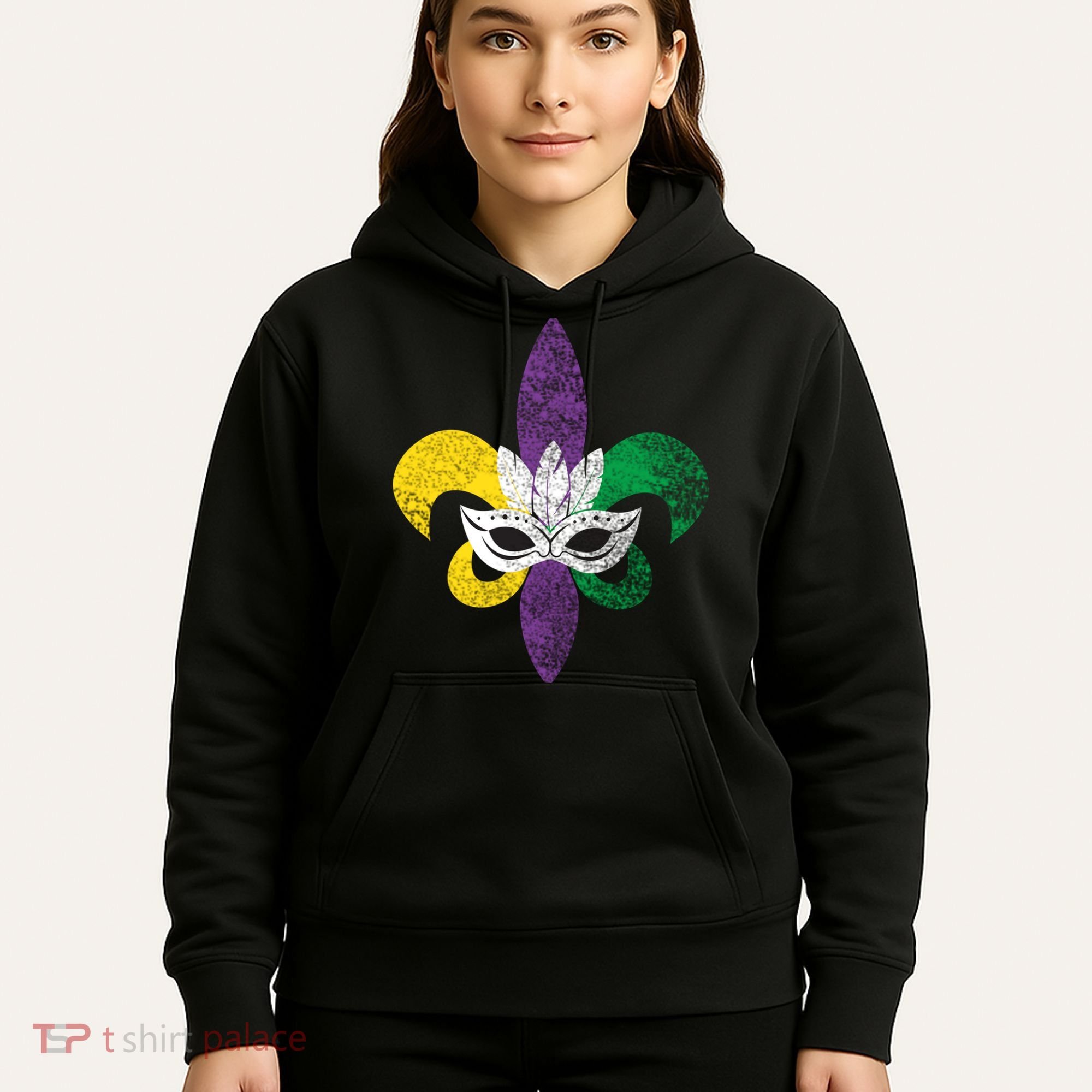 Mardi Gras Mask Spade Hoodie