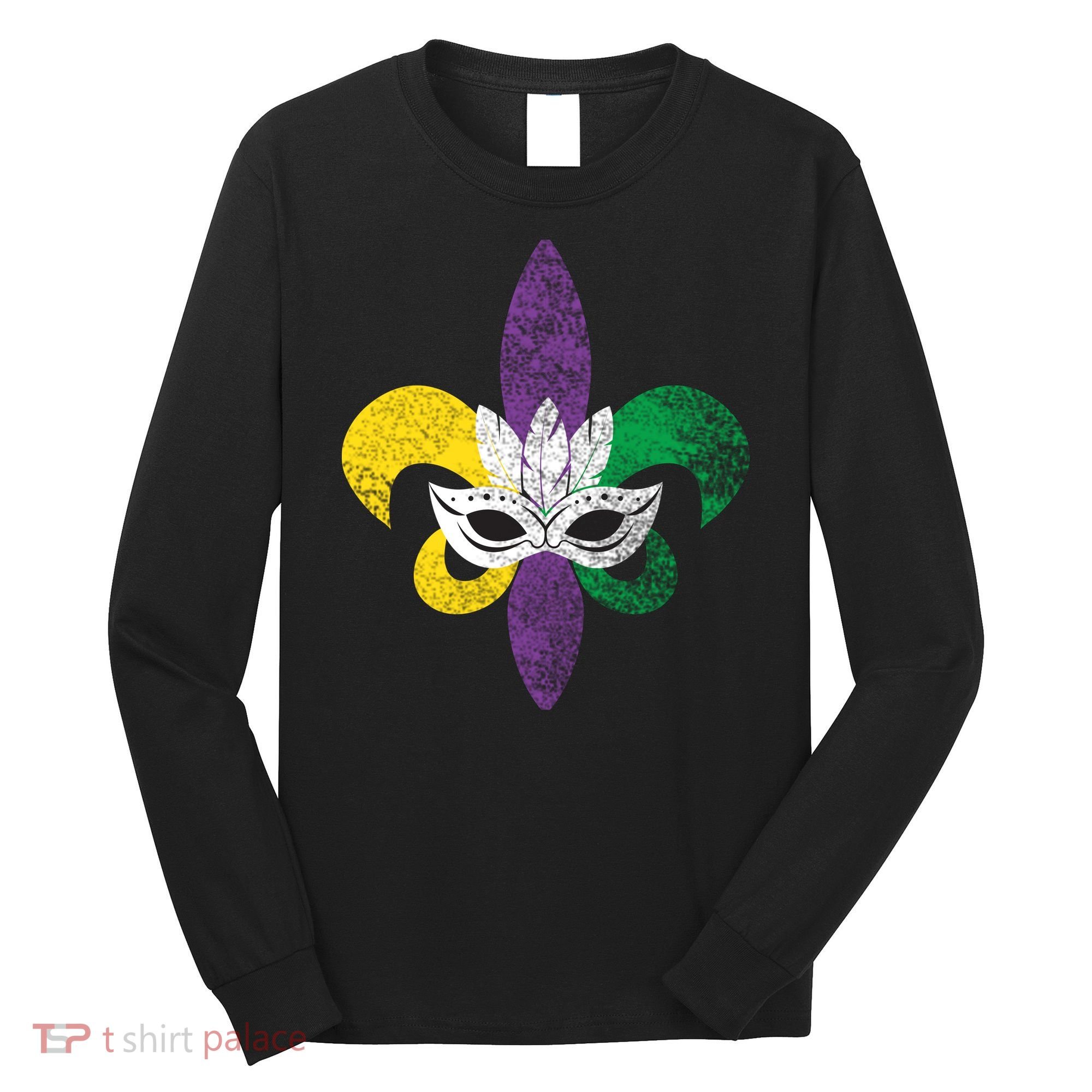 Mardi Gras Mask Spade Long Sleeve Shirt