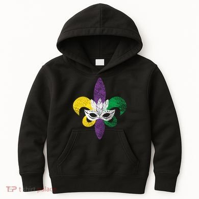 Mardi Gras Mask Spade Kids Hoodie