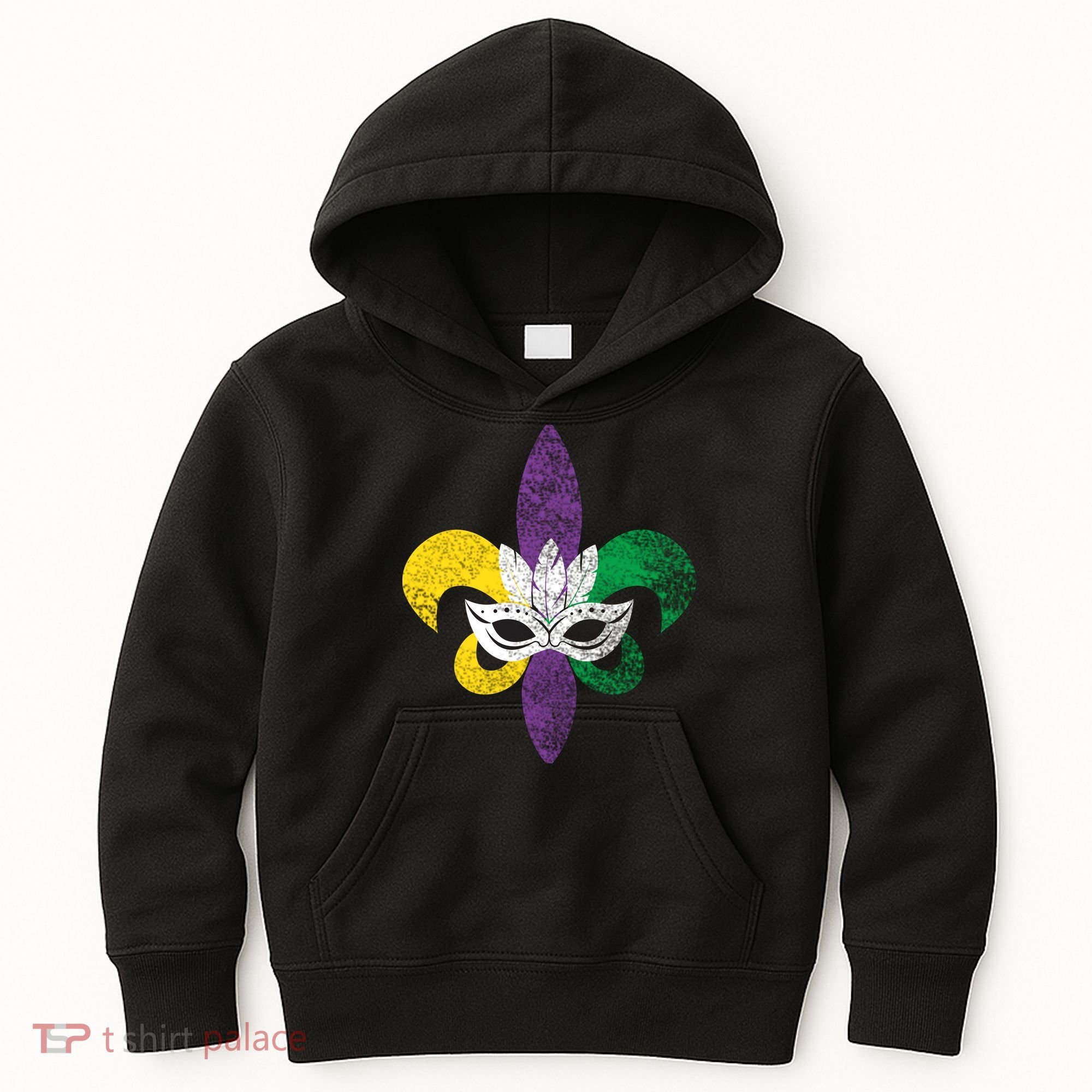 Mardi Gras Mask Spade Kids Hoodie