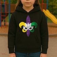 Mardi Gras Mask Spade Kids Hoodie thumb 3