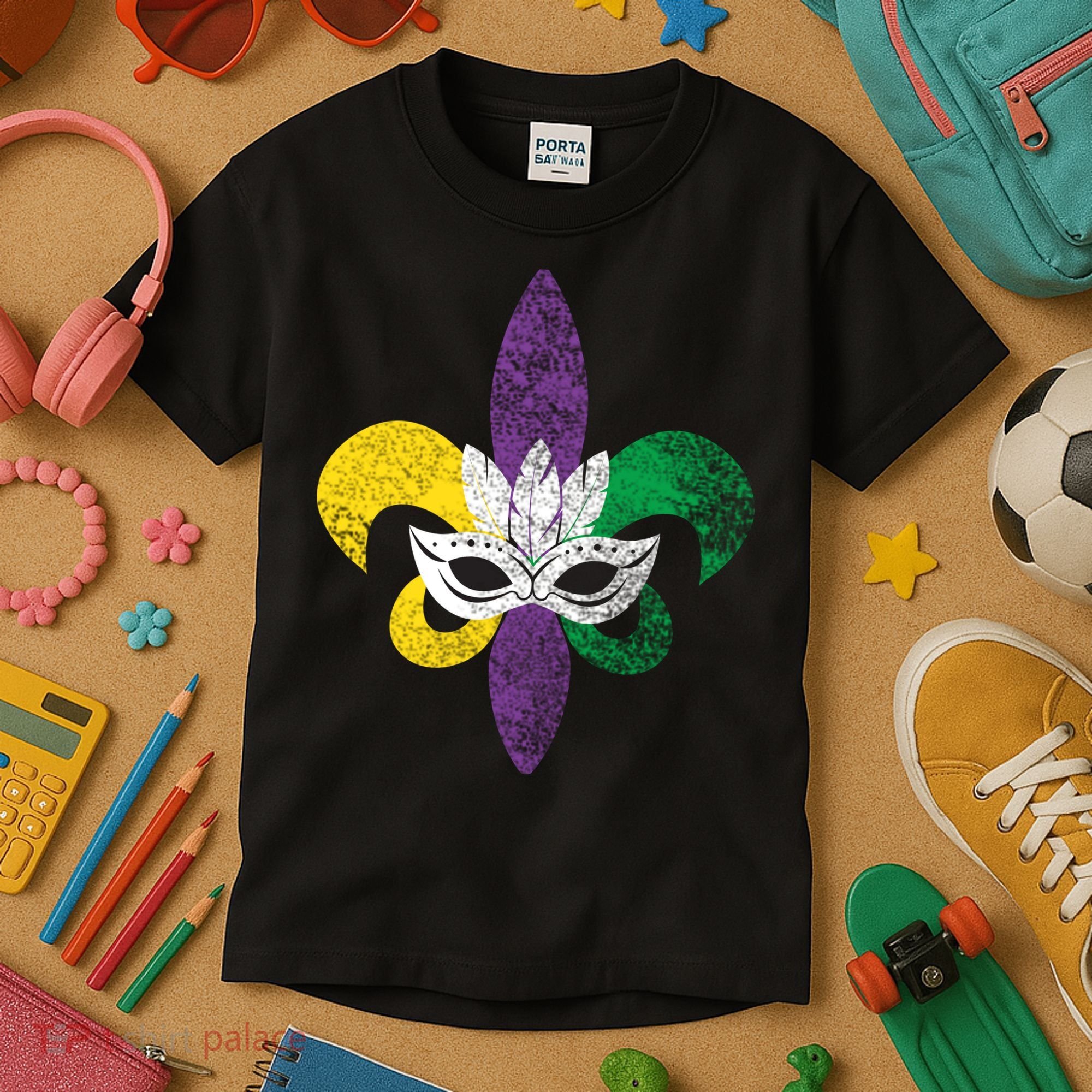 Mardi Gras Mask Spade Kids T-Shirt