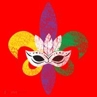 Mardi Gras Mask Spade Santa Hat thumb 1