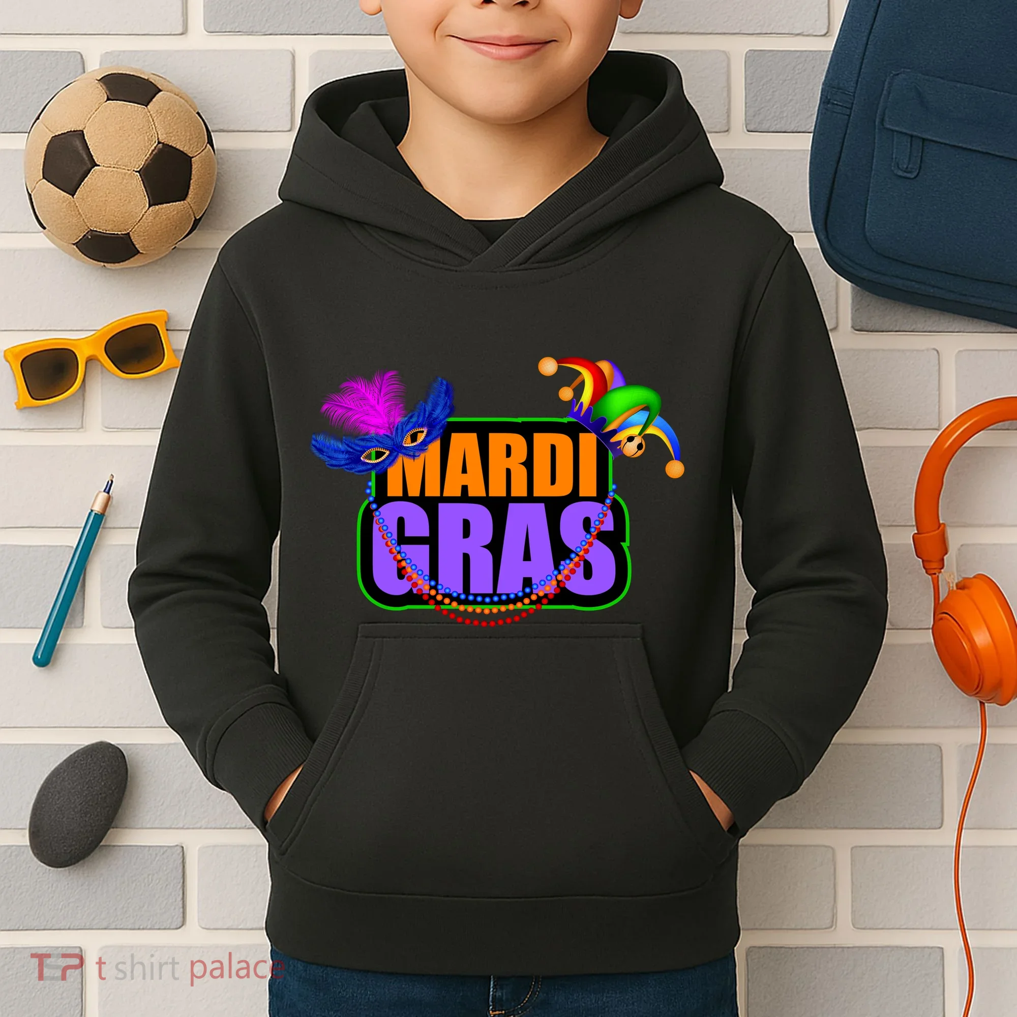 Mardi Gras Original Kids Hoodie