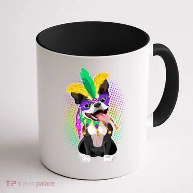Mardi Gras Party Dog Coffee Mug back