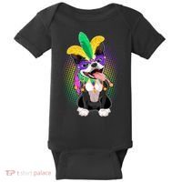 Mardi Gras Party Dog Baby Bodysuit thumb 0