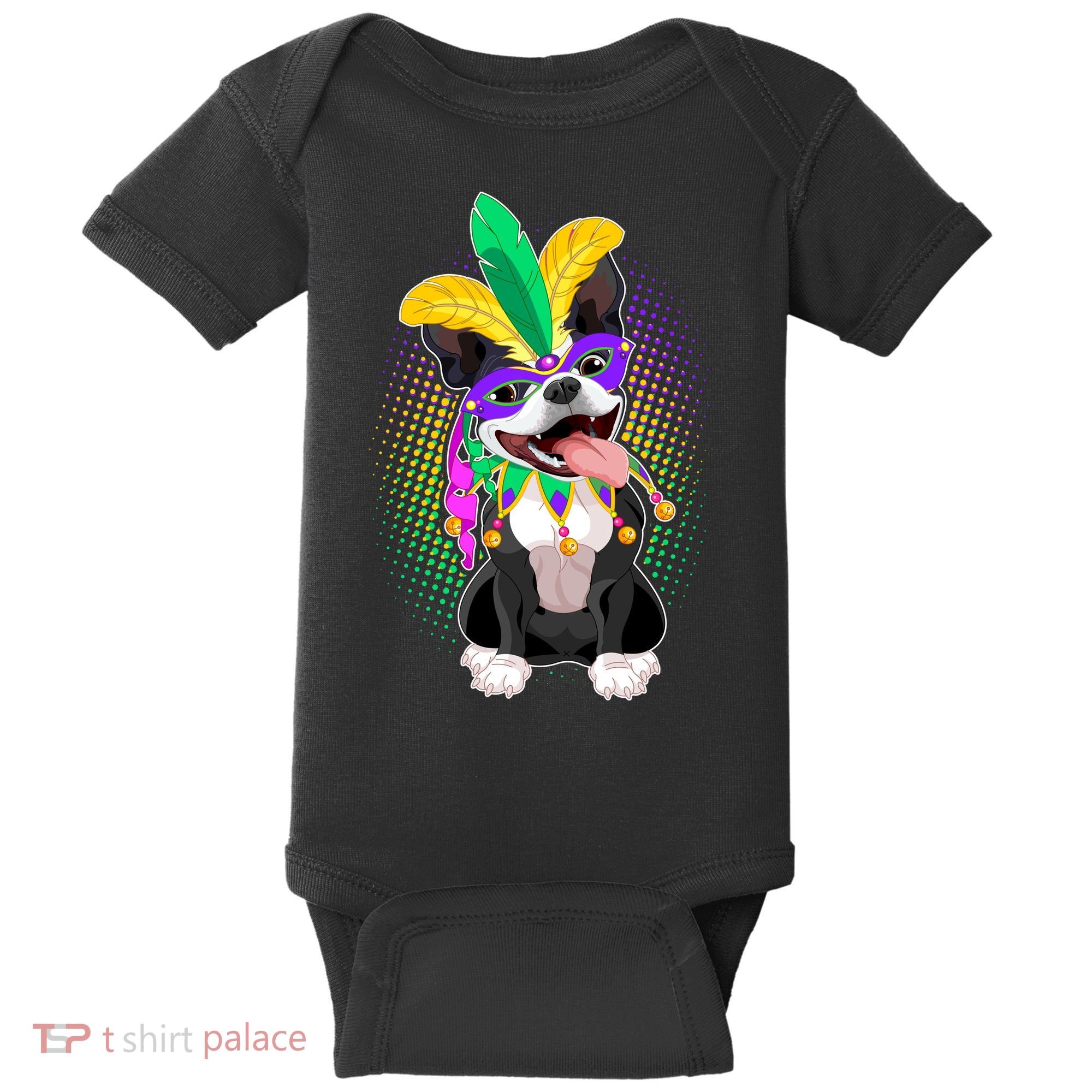 Mardi Gras Party Dog Baby Bodysuit