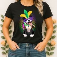 Mardi Gras Party Dog Women's T-Shirt thumb 2