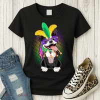 Mardi Gras Party Dog Women's T-Shirt thumb 3