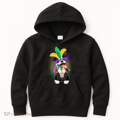 Mardi Gras Party Dog Kids Hoodie