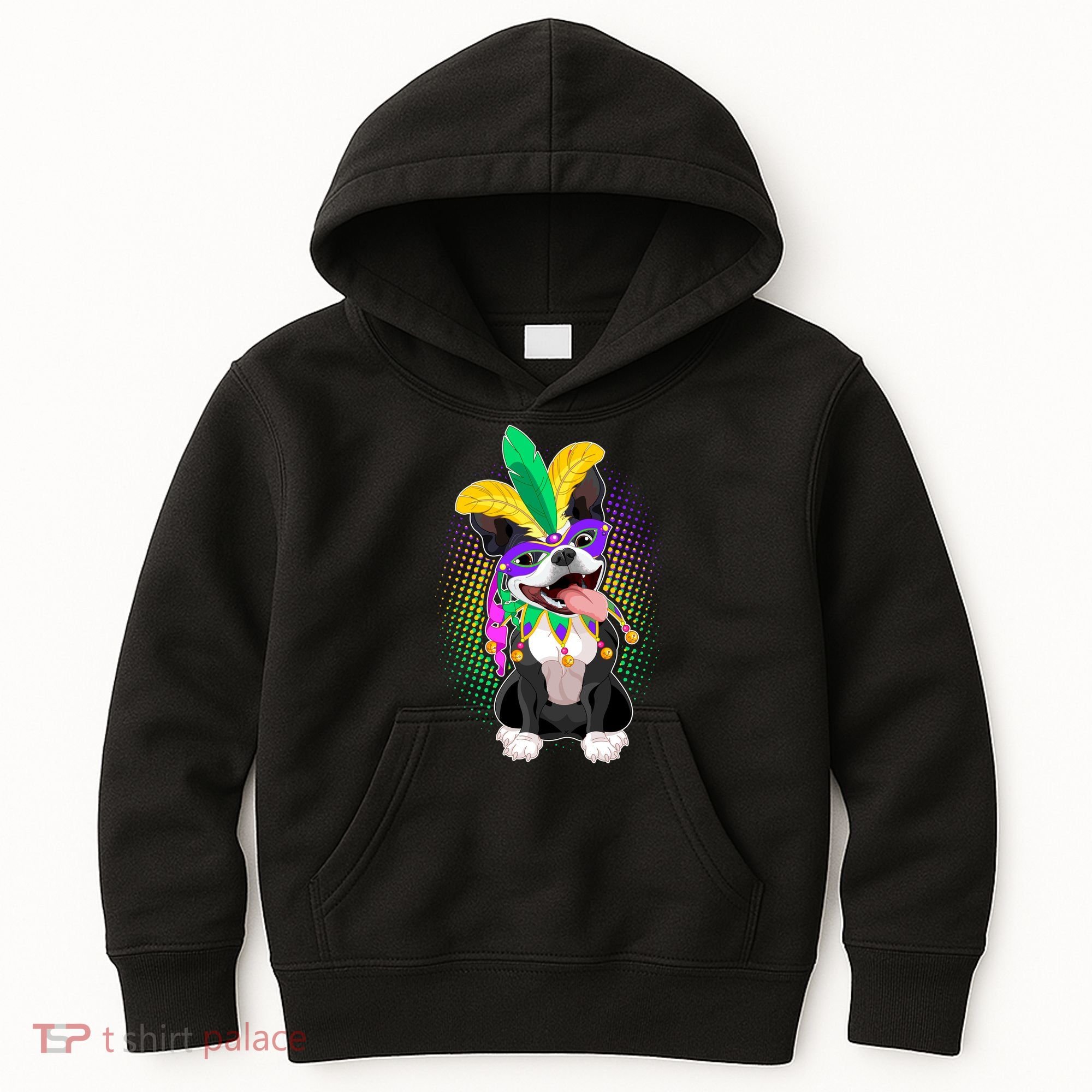 Mardi Gras Party Dog Kids Hoodie