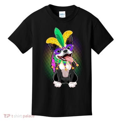 Mardi Gras Party Dog Kids T-Shirt