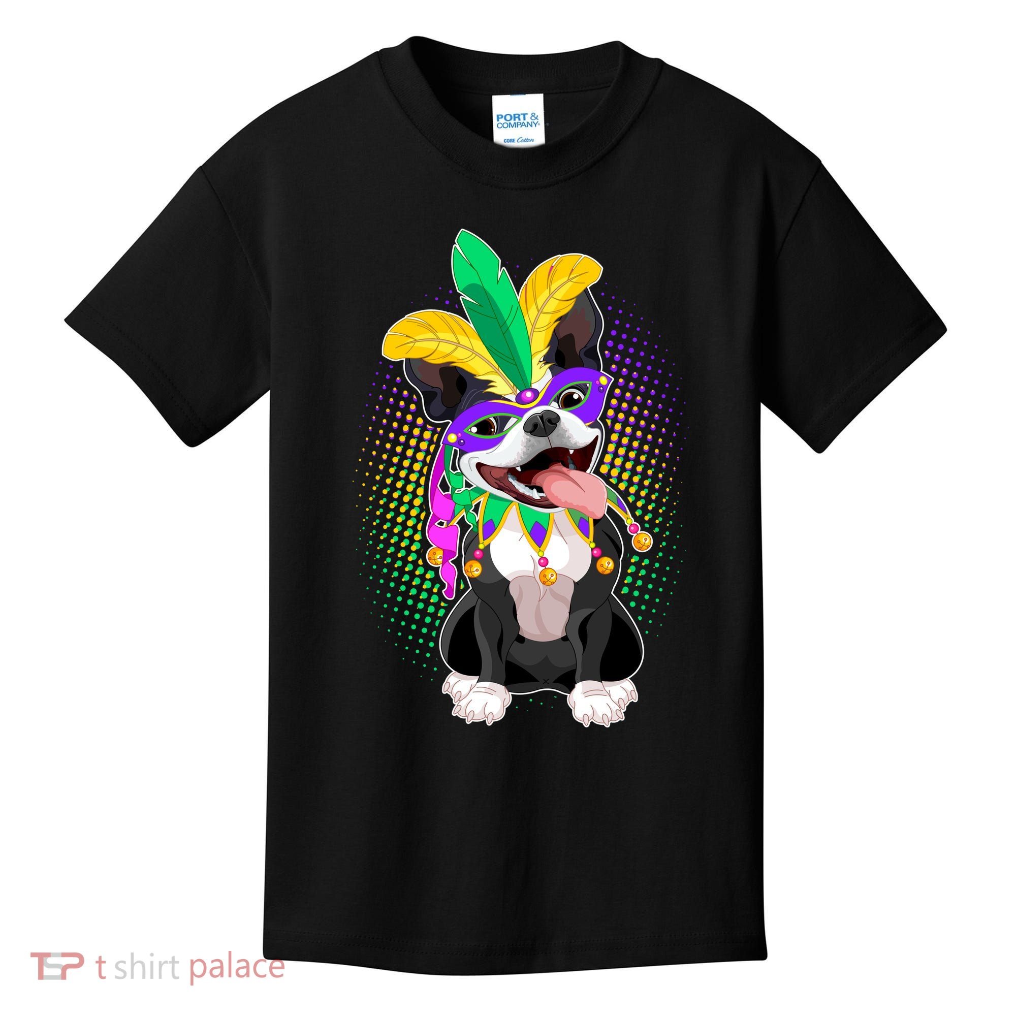 Mardi Gras Party Dog Kids T-Shirt