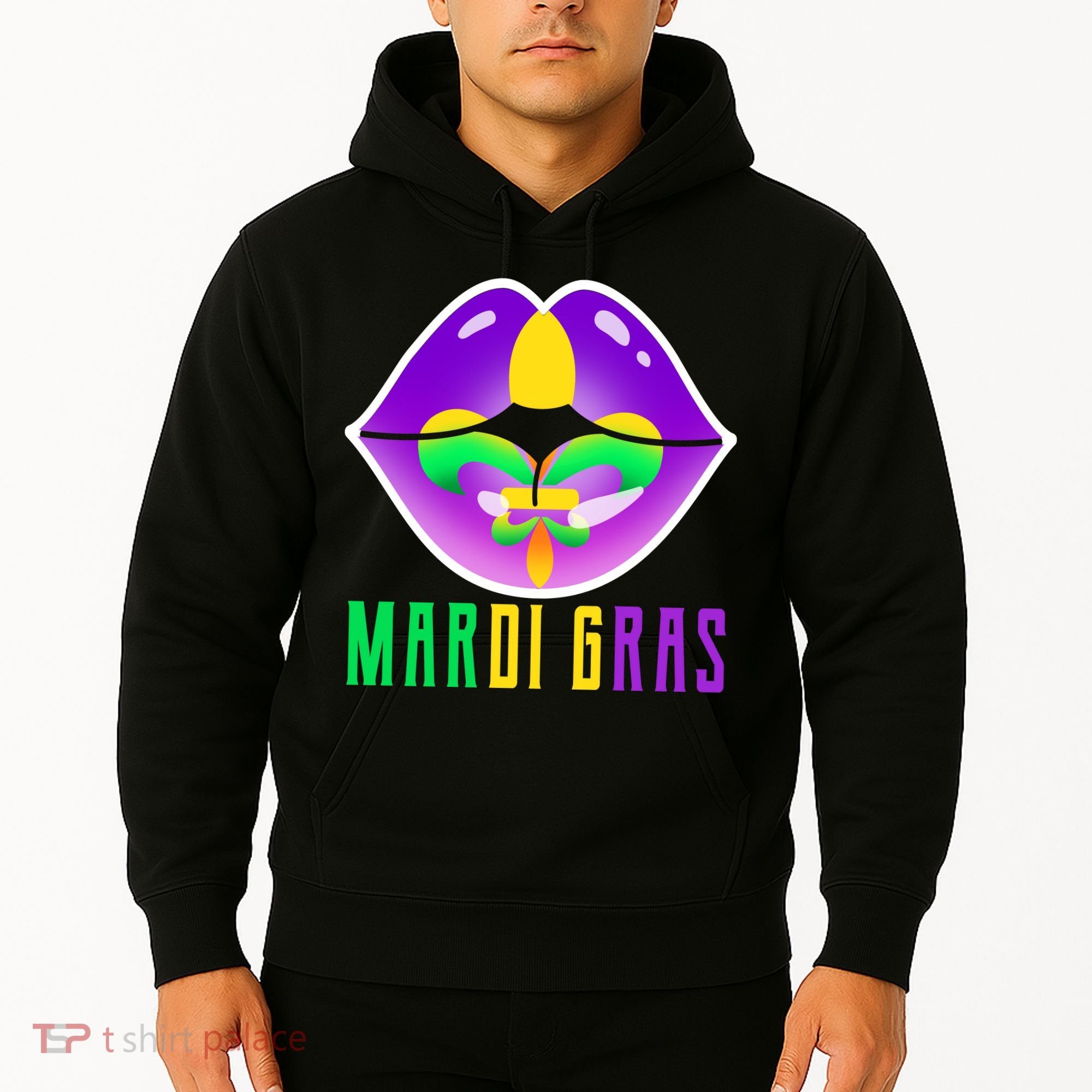 Mardi Gras Party Lips Hoodie