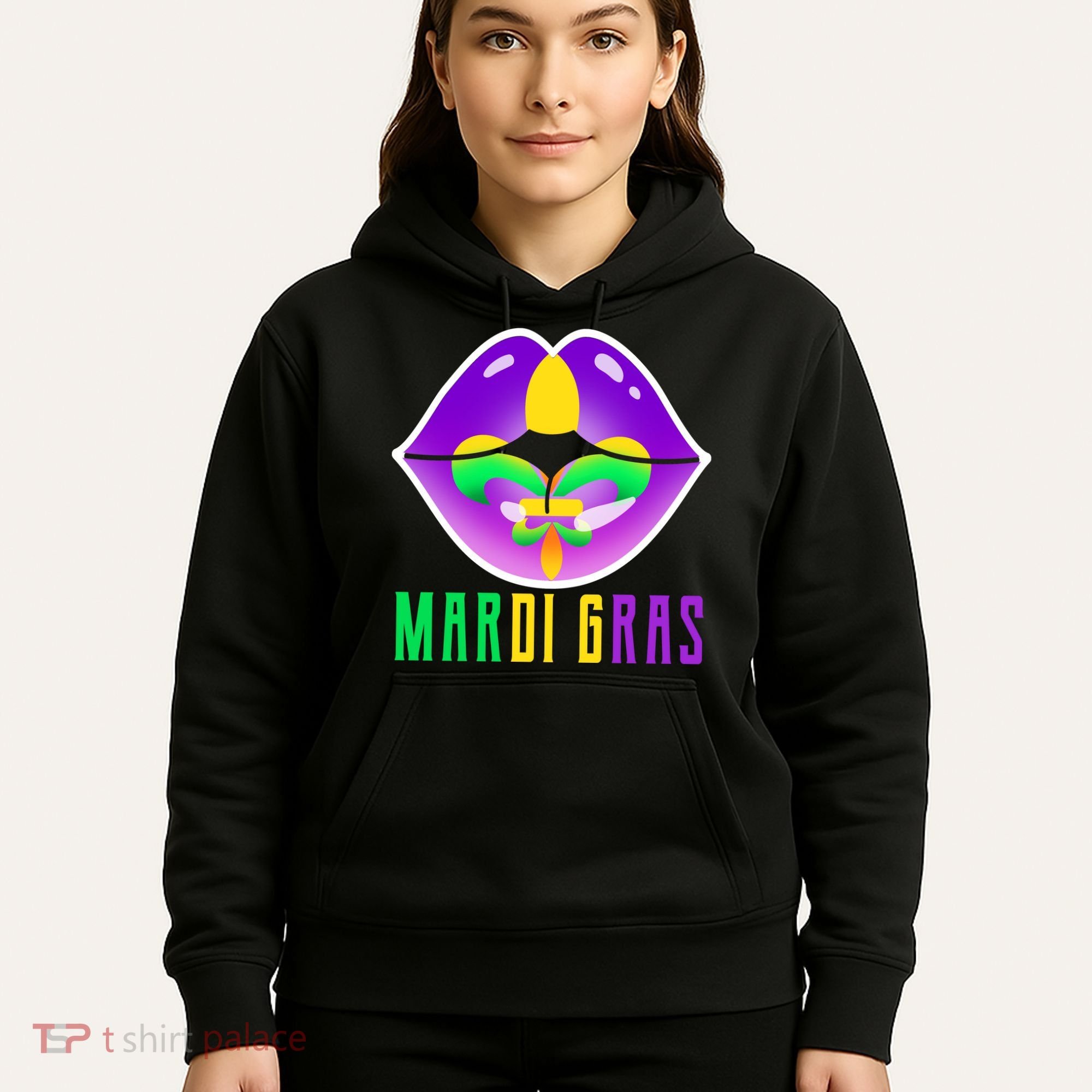 Mardi Gras Party Lips Hoodie