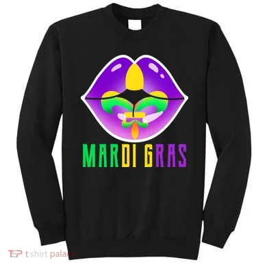 Mardi Gras Party Lips Sweatshirt