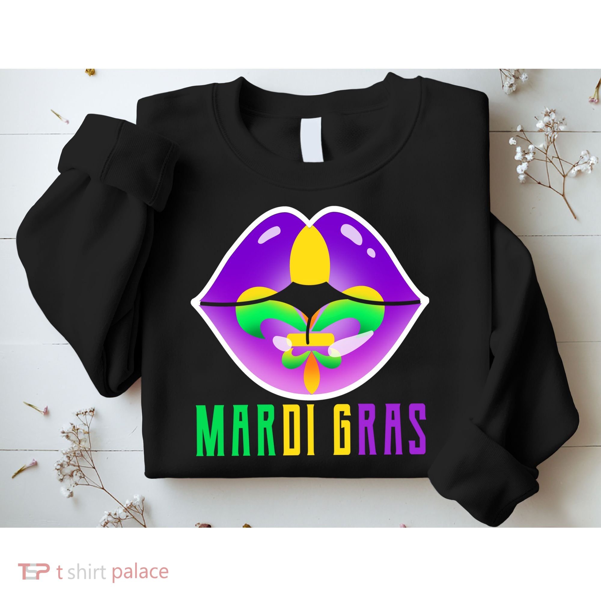 Mardi Gras Party Lips Sweatshirt
