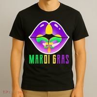 Mardi Gras Party Lips T-Shirt thumb 3