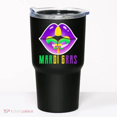Mardi Gras Party Lips Tumbler