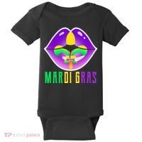 Mardi Gras Party Lips Baby Bodysuit thumb 0