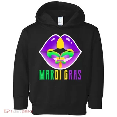 Mardi Gras Party Lips Toddler Hoodie