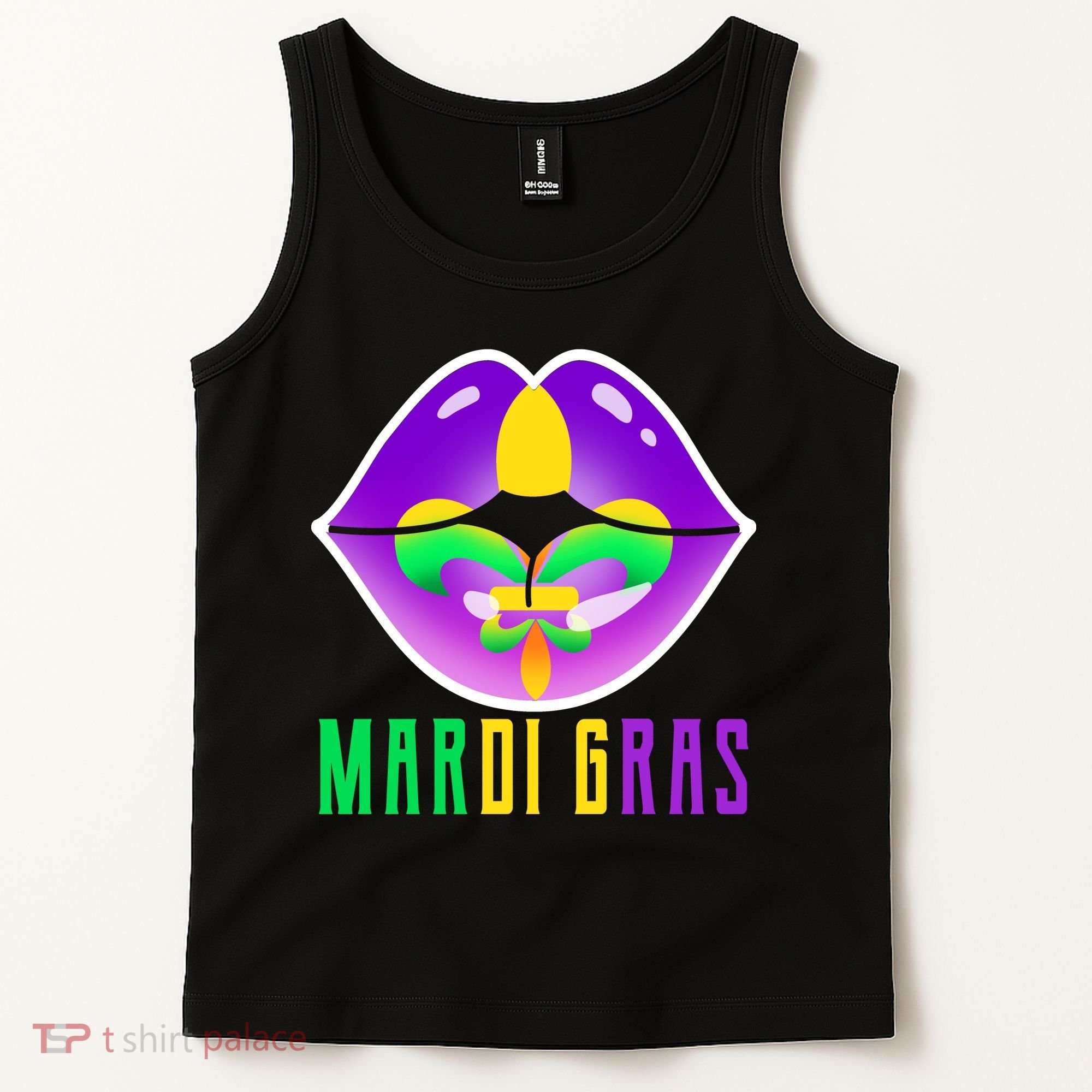Mardi Gras Party Lips Tank Top