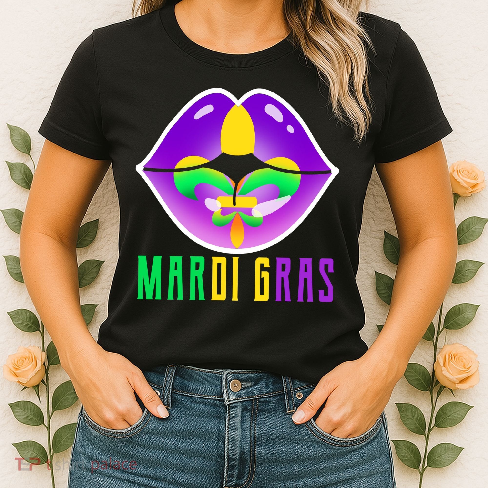 Mardi Gras Party Lips Women's T-Shirt